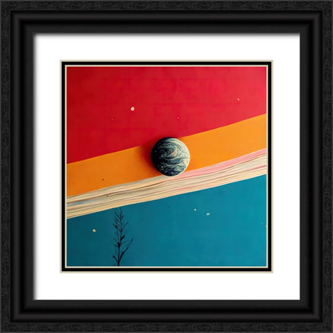 Rainbow Planet 5 Black Ornate Wood Framed Art Print with Double Matting by Screendoor