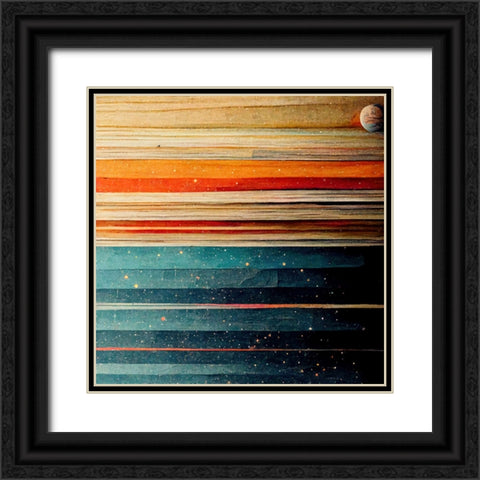 Rainbow Planet 6 Black Ornate Wood Framed Art Print with Double Matting by Screendoor