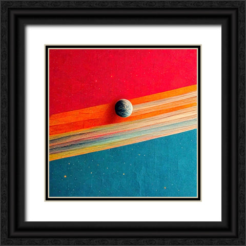 Rainbow Planet 7 Black Ornate Wood Framed Art Print with Double Matting by Screendoor
