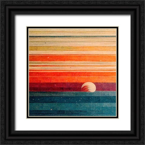 Rainbow Planet 9 Black Ornate Wood Framed Art Print with Double Matting by Screendoor