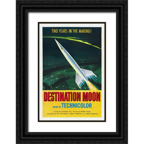 Destination Moon Black Ornate Wood Framed Art Print with Double Matting by Screendoor
