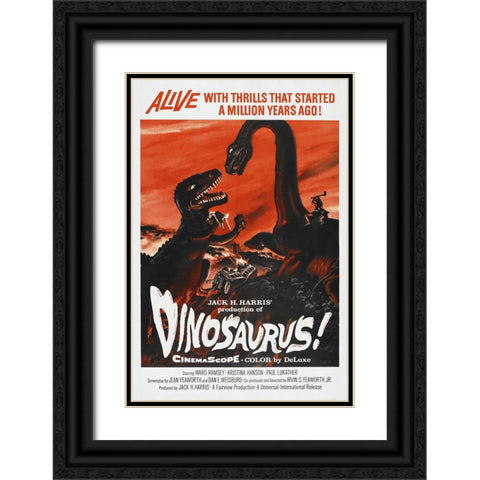 Dinosaurus Black Ornate Wood Framed Art Print with Double Matting by Screendoor