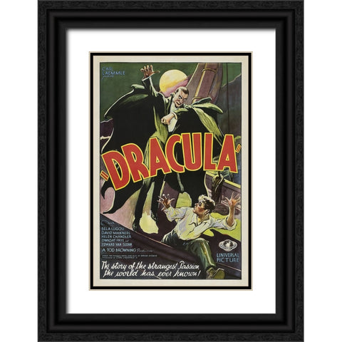 Dracula Black Ornate Wood Framed Art Print with Double Matting by Screendoor