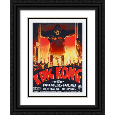 King Kong Black Ornate Wood Framed Art Print with Double Matting by Screendoor