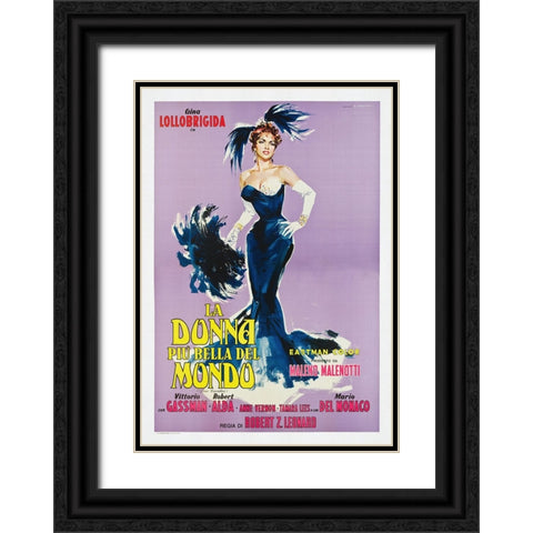 La Donna Piu Bella Del Mondo Black Ornate Wood Framed Art Print with Double Matting by Screendoor
