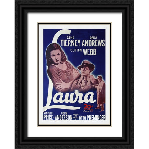 Laura Black Ornate Wood Framed Art Print with Double Matting by Screendoor