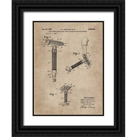 Patent Document of a Razor Black Ornate Wood Framed Art Print with Double Matting by CAG