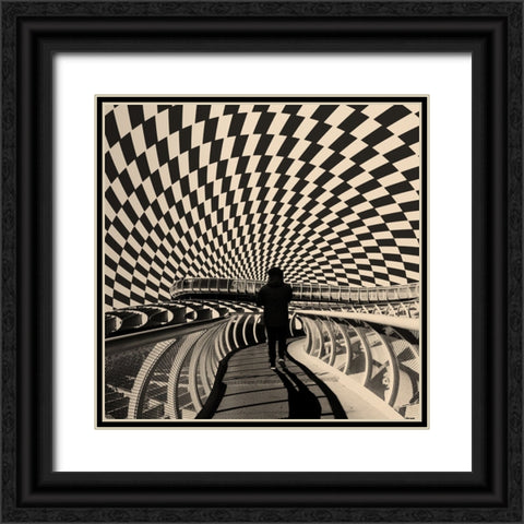 Train Station Black Ornate Wood Framed Art Print with Double Matting by Wonder, Howie