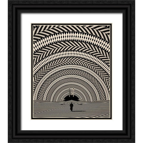 Rings Black Ornate Wood Framed Art Print with Double Matting by Wonder, Howie