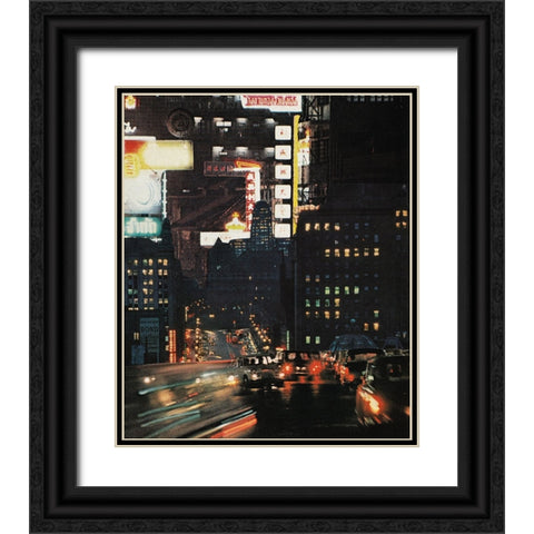Citylights Black Ornate Wood Framed Art Print with Double Matting by Wonder, Howie