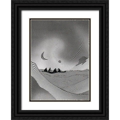 Voyage And Waves II Black Ornate Wood Framed Art Print with Double Matting by Wonder, Howie