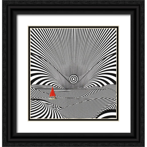 Shore Black Ornate Wood Framed Art Print with Double Matting by Wonder, Howie