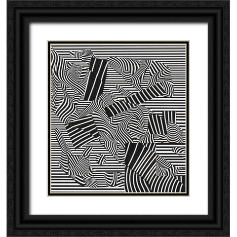 Shapes And Objects Black Ornate Wood Framed Art Print with Double Matting by Wonder, Howie