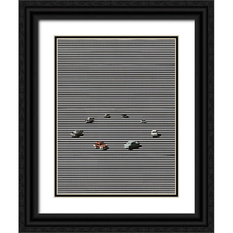 Loop Black Ornate Wood Framed Art Print with Double Matting by Wonder, Howie