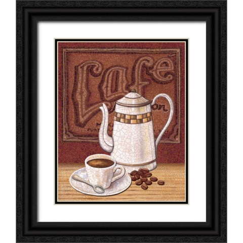 Cafe Mundo II Black Ornate Wood Framed Art Print with Double Matting by Audrey, Charlene