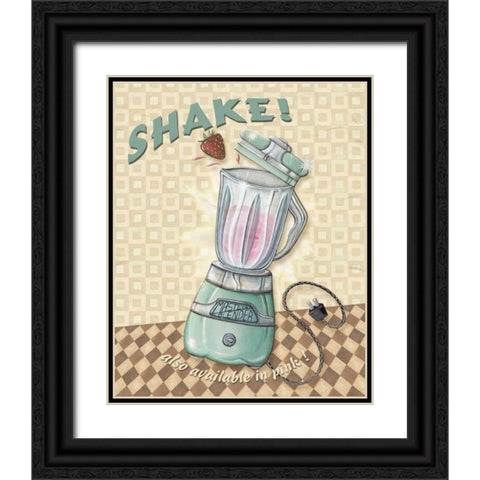 Nifty Fifties - Shake Black Ornate Wood Framed Art Print with Double Matting by Audrey, Charlene