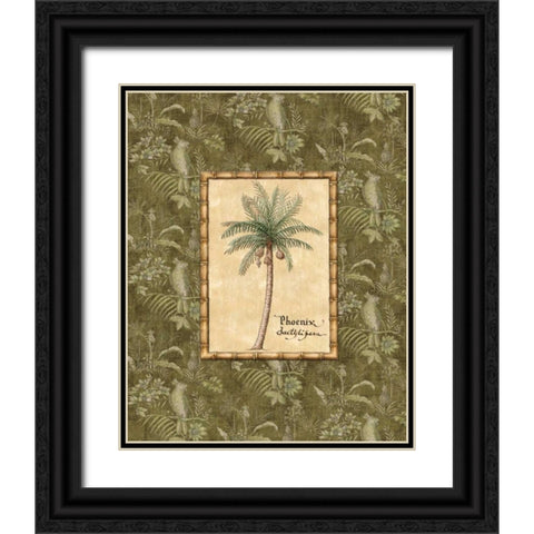 Vintage Palm II Black Ornate Wood Framed Art Print with Double Matting by Audrey, Charlene