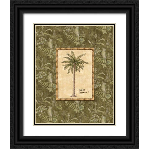 Vintage Palm III Black Ornate Wood Framed Art Print with Double Matting by Audrey, Charlene
