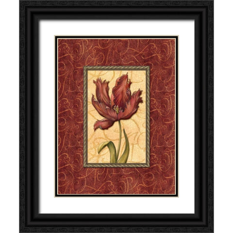 Red Passion III Black Ornate Wood Framed Art Print with Double Matting by Audrey, Charlene