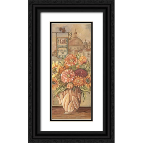 Bouquet from Italy Black Ornate Wood Framed Art Print with Double Matting by Audrey, Charlene