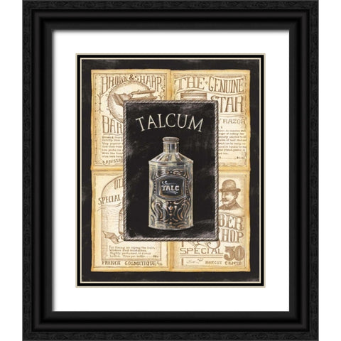 Grooming Talcum Black Ornate Wood Framed Art Print with Double Matting by Audrey, Charlene