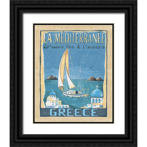 Greece Black Ornate Wood Framed Art Print with Double Matting by Audrey, Charlene