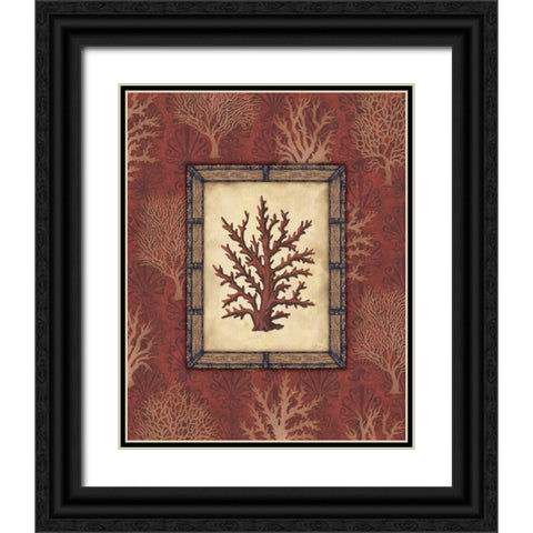 Red Coral II Black Ornate Wood Framed Art Print with Double Matting by Audrey, Charlene