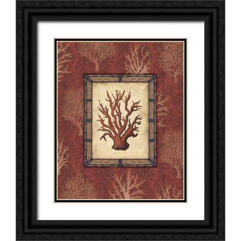 Red Coral III Black Ornate Wood Framed Art Print with Double Matting by Audrey, Charlene