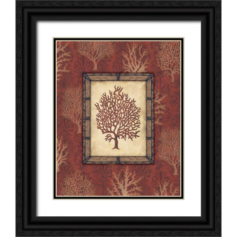 Red Coral IV Black Ornate Wood Framed Art Print with Double Matting by Audrey, Charlene