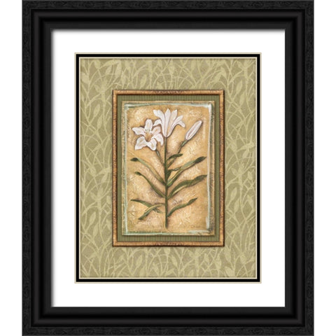 Peaceful Flowers II Black Ornate Wood Framed Art Print with Double Matting by Audrey, Charlene