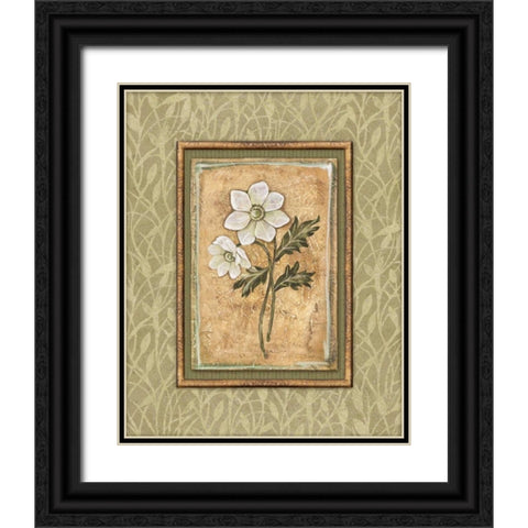 Peaceful Flowers III Black Ornate Wood Framed Art Print with Double Matting by Audrey, Charlene
