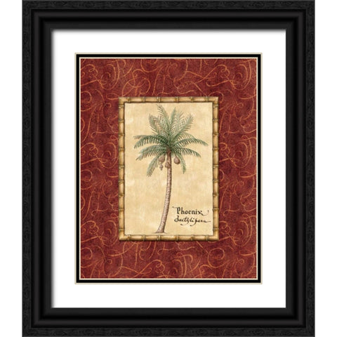 Red Passion Palm I Black Ornate Wood Framed Art Print with Double Matting by Audrey, Charlene