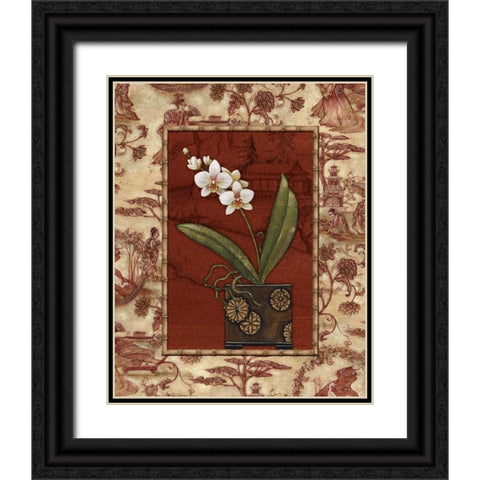 Osaca Floral II Black Ornate Wood Framed Art Print with Double Matting by Audrey, Charlene