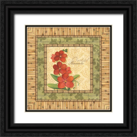 Bright Orchids I Black Ornate Wood Framed Art Print with Double Matting by Audrey, Charlene
