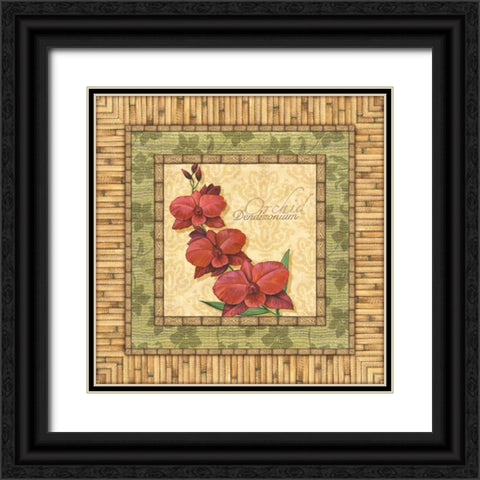 Bright Orchids III Black Ornate Wood Framed Art Print with Double Matting by Audrey, Charlene