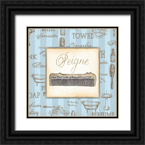 Bleu Beaute Feminine I Black Ornate Wood Framed Art Print with Double Matting by Audrey, Charlene