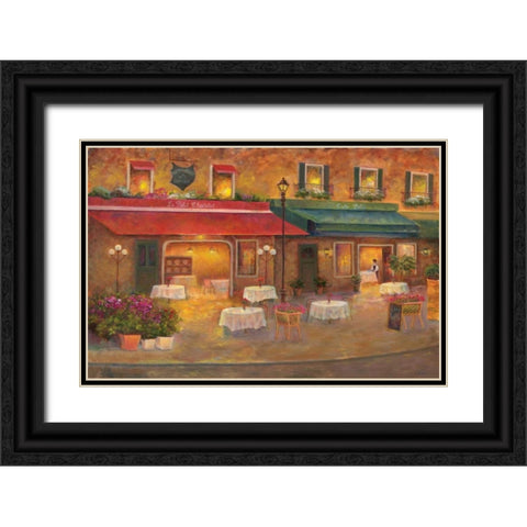 Dining in Paris I Black Ornate Wood Framed Art Print with Double Matting by Bailey, Carol