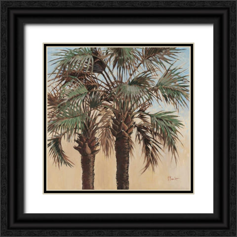 Twin Palms Black Ornate Wood Framed Art Print with Double Matting by Brent, Paul