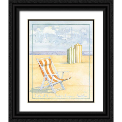 Sur la Plage Black Ornate Wood Framed Art Print with Double Matting by Brent, Paul