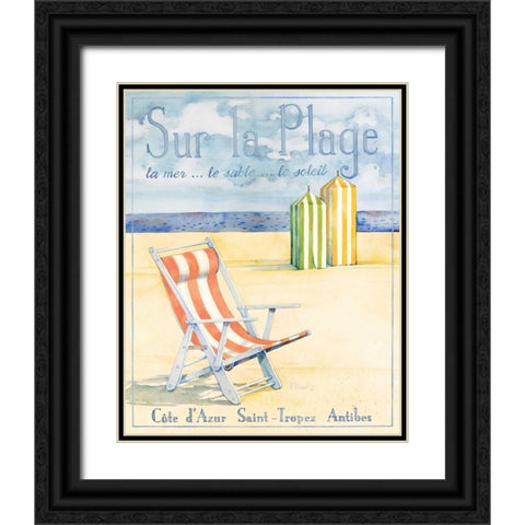 Sur la Plage Black Ornate Wood Framed Art Print with Double Matting by Brent, Paul
