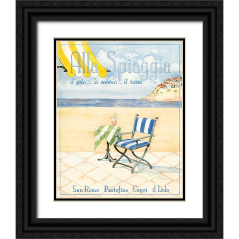 Alla Spiaggia Black Ornate Wood Framed Art Print with Double Matting by Brent, Paul
