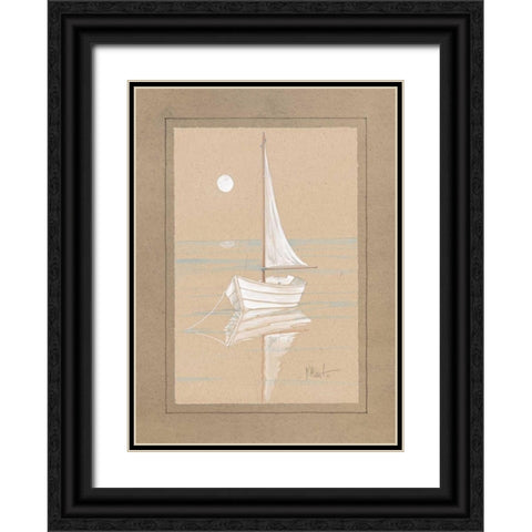 White Sailboat Black Ornate Wood Framed Art Print with Double Matting by Brent, Paul