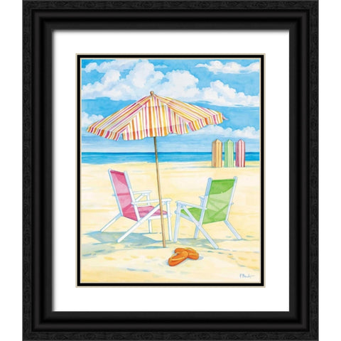 Oceanside III Black Ornate Wood Framed Art Print with Double Matting by Brent, Paul