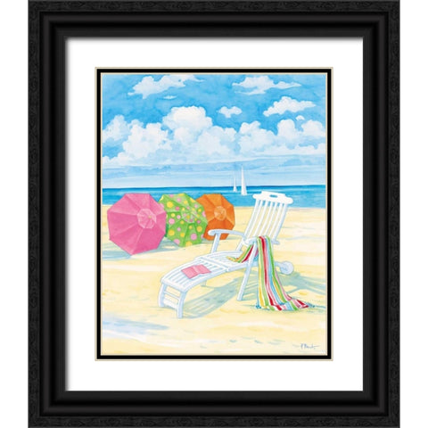Oceanside IV Black Ornate Wood Framed Art Print with Double Matting by Brent, Paul