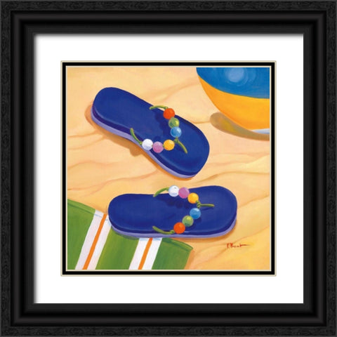 Purple Flip Flops Black Ornate Wood Framed Art Print with Double Matting by Brent, Paul