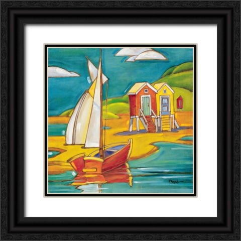 Cabanas Black Ornate Wood Framed Art Print with Double Matting by Brent, Paul