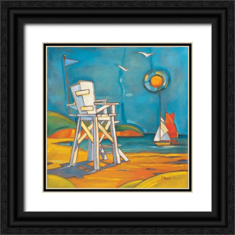 Lifeguard Stand Black Ornate Wood Framed Art Print with Double Matting by Brent, Paul
