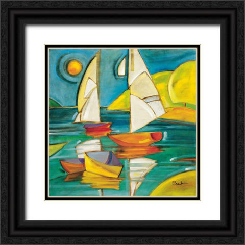 Bateaux Black Ornate Wood Framed Art Print with Double Matting by Brent, Paul