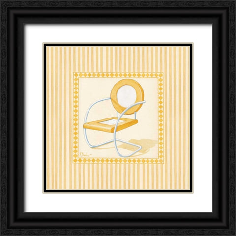 Retro Patio Chair IV Black Ornate Wood Framed Art Print with Double Matting by Brent, Paul