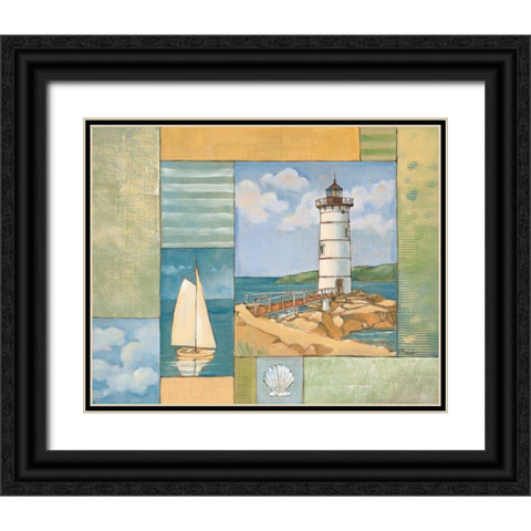 Lighthouse Collage II Black Ornate Wood Framed Art Print with Double Matting by Brent, Paul